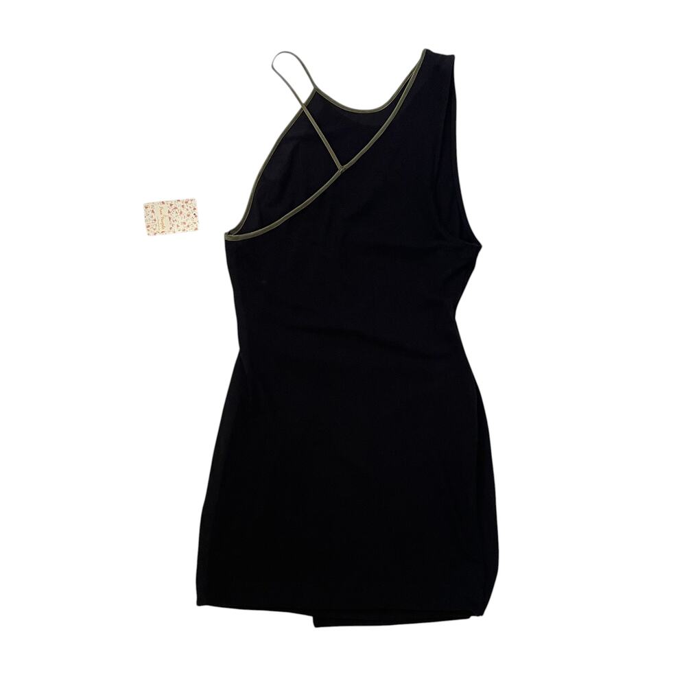 NWT Free People Toast to That Cut Out Metallic Trim Black Mini Dress - Size L - Picture 4 of 9